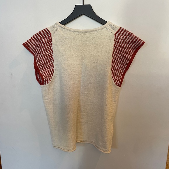 NWT Madewell Cream and Orange Kimble Cap Sleeve sweater sz M - Picture 6 of 6